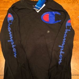 Champion Black/Blue Long Sleeve Tee